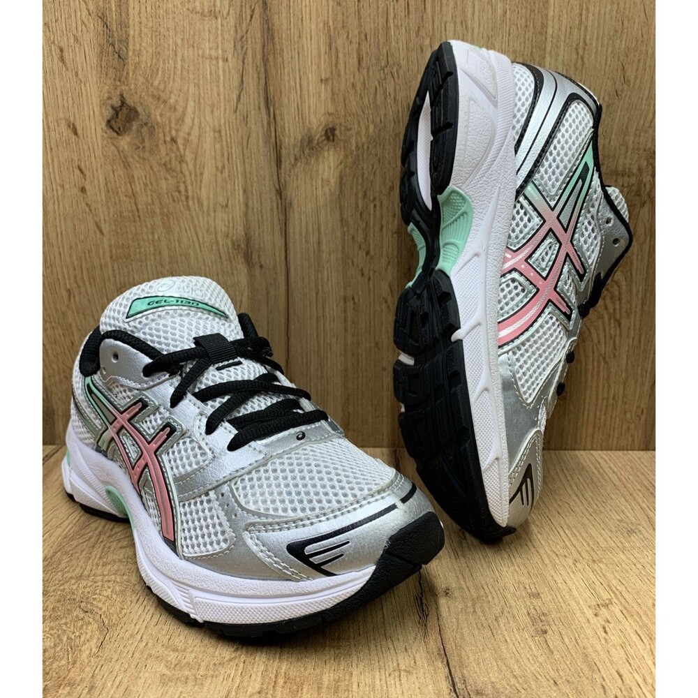 ASICS GEL-1130 GS Sneaker Shoes White Ice Green 1204A169-105 Kids Size 3.5Y